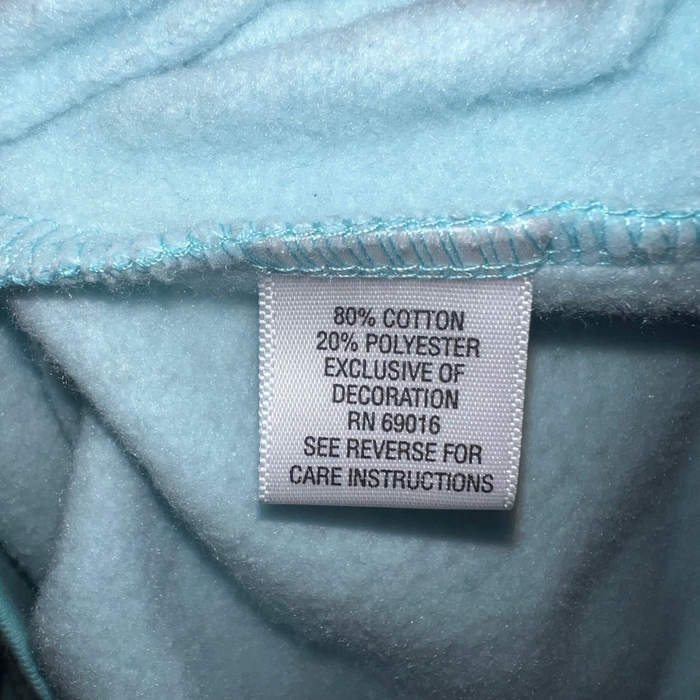 Breckenridge Turquoise Blue Paisley Feather Embroidered Crewneck Women's Small - Picture 6 of 6